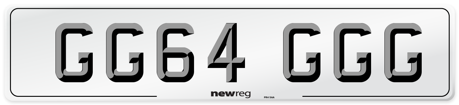 GG64 GGG Number Plate from New Reg